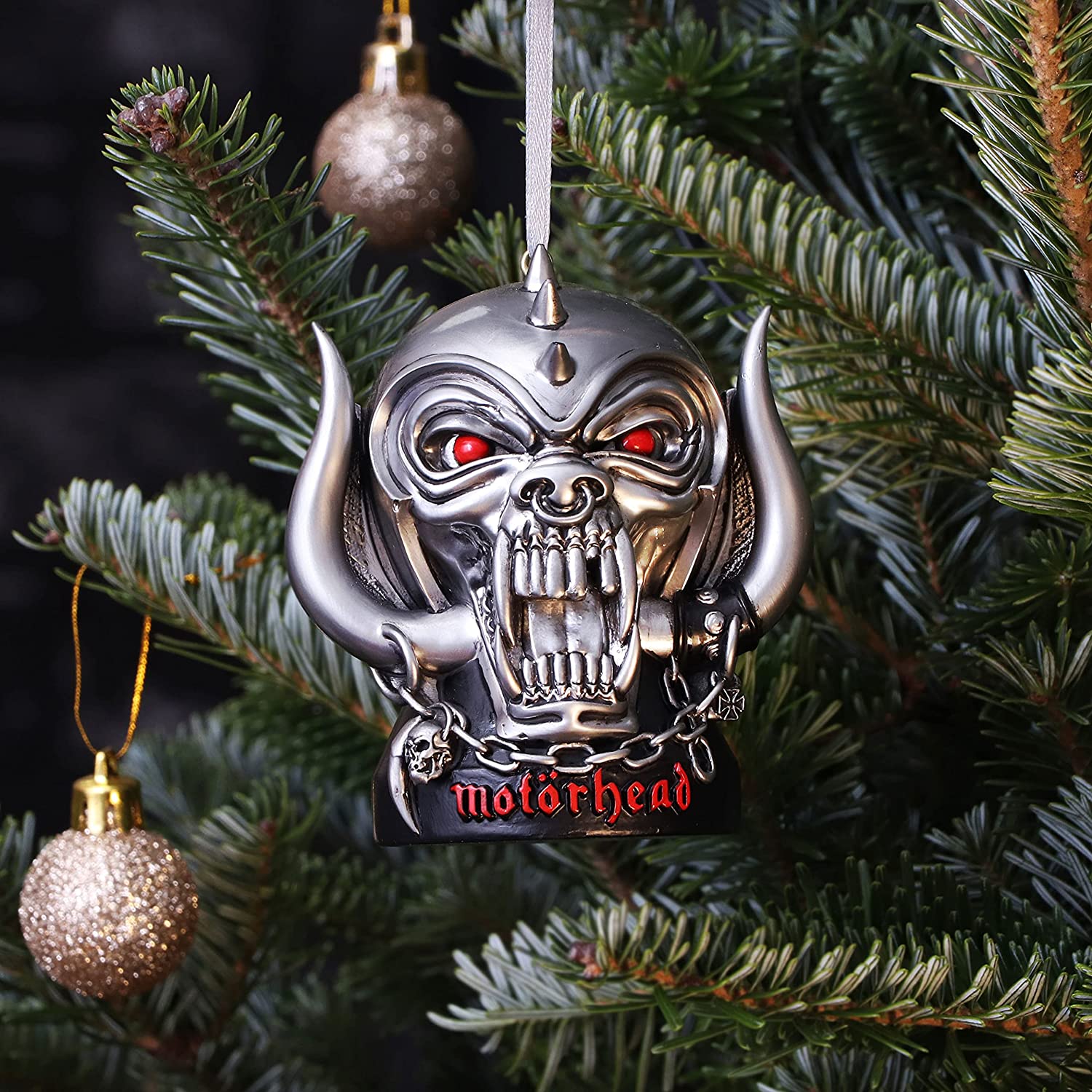 Nemesis Now Officially Licensed Motorhead Warpig Hanging Festive Decorative Ornament, polyresin, Silver, 9cm