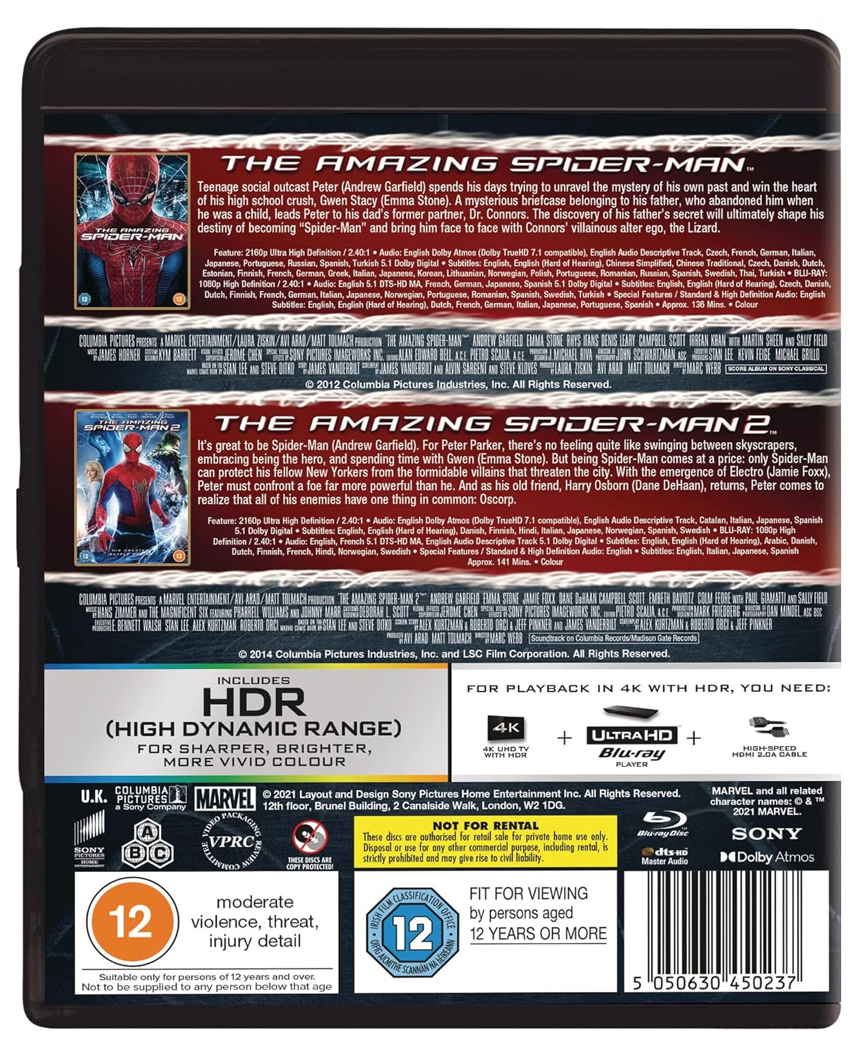 The Amazing Spider-Man 1&2 4K Ultra-HD (4 Discs- Ultra-HD & BD)