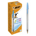 BIC Cristal Fun Ballpoint Pens, Wide Point (1.6 m), Box of 20, Turquoise Colour - Bold Smudge-Proof Writing