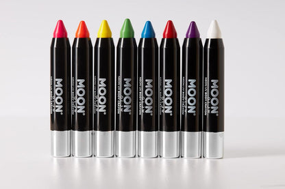 Smiffys Moon Glow Intense Neon UV Body Crayons, White