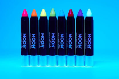 Smiffys Moon Glow Intense Neon UV Body Crayons, White