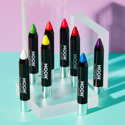 Smiffys Moon Glow Intense Neon UV Body Crayons, White