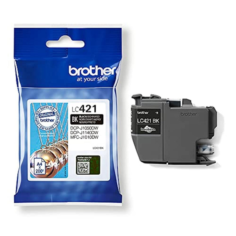 Brother LC-421BK Inkjet Cartridge, Black, Single Pack, includes 1 x Inkjet Cartridge, Brother Genuine Supplies