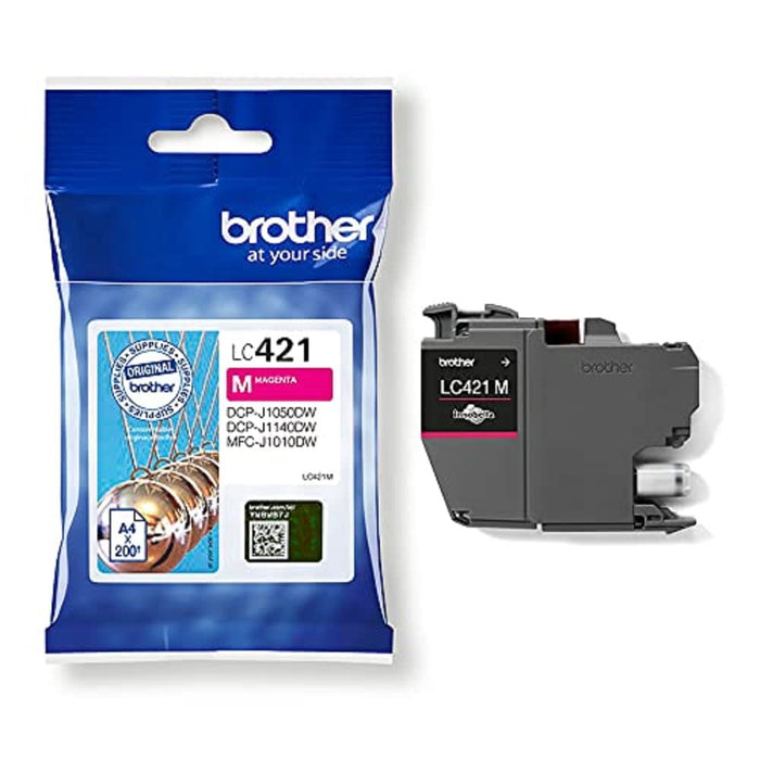 Brother LC-421M Inkjet Cartridge, Magenta, Single Pack, includes 1 x Inkjet Cartridge, Brother Genuine Supplies