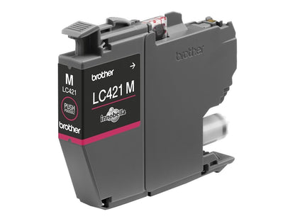 Brother LC-421M Inkjet Cartridge, Magenta, Single Pack, includes 1 x Inkjet Cartridge, Brother Genuine Supplies