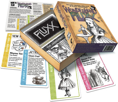 Looney Labs Wonderland Fluxx – Board Game 2-6 Players – Board Games for Family – 5-20 Minutes of Gameplay – Games for Family Game Night – Kids and Adults Ages 8+ - English Version