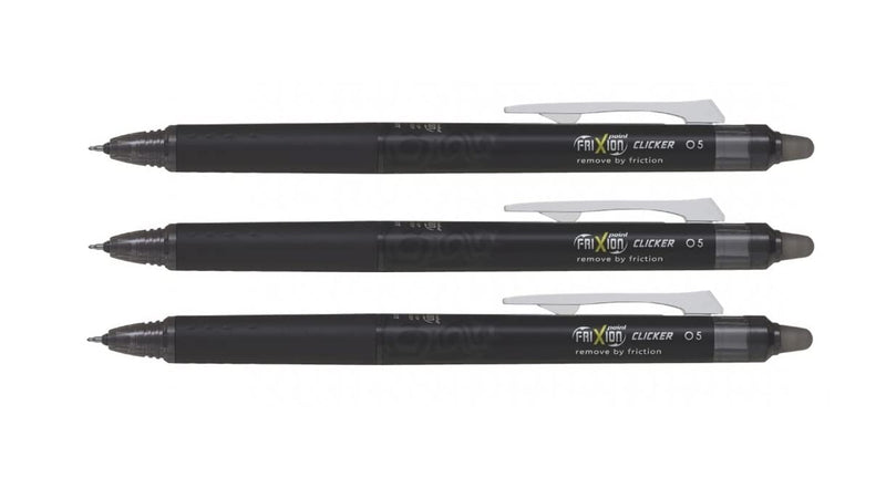 Pilot Frixion Point Clicker Pen - 0.5mm Fine Synergy Tip - Black Ink - Supplied Loose