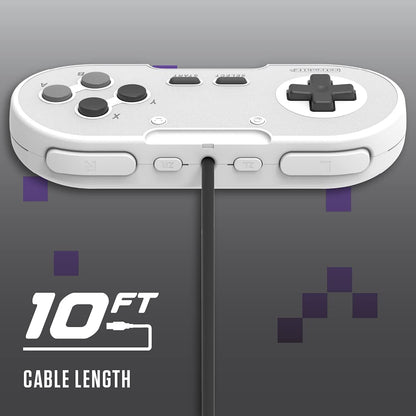 Retro-Bit Legacy16 USB Wired Controller For Steam, PC, Mac, Raspberry Pi, and Switch - Classic Grey (Nintendo Switch//