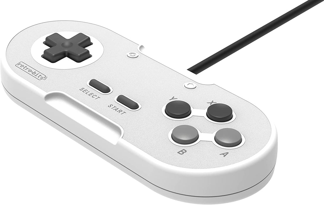Retro-Bit Legacy16 USB Wired Controller For Steam, PC, Mac, Raspberry Pi, and Switch - Classic Grey (Nintendo Switch//