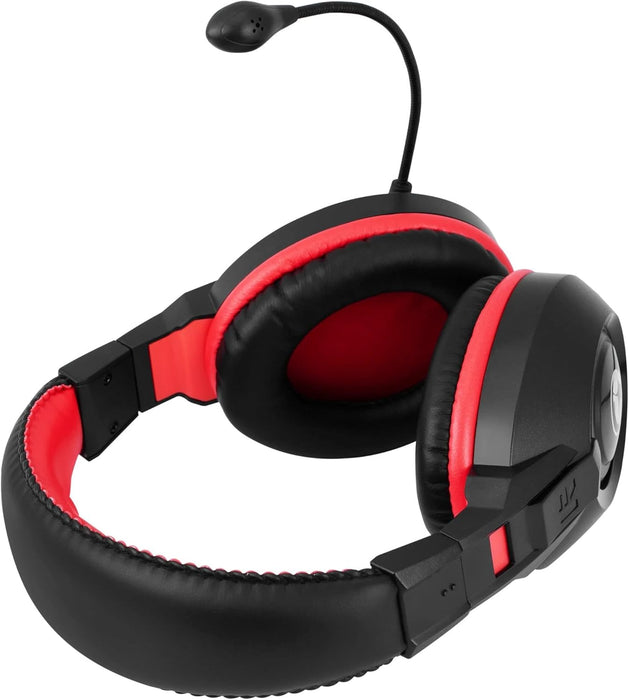 MARVO Scorpion H8321S Gaming Headset, Stereo Sound, Flexible Omnidirectional Microphone, 40mm Audio Drivers, On-ear Volume Control, 3.5mm Connection, Black and Red