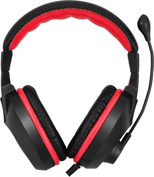 MARVO Scorpion H8321S Gaming Headset, Stereo Sound, Flexible Omnidirectional Microphone, 40mm Audio Drivers, On-ear Volume Control, 3.5mm Connection, Black and Red