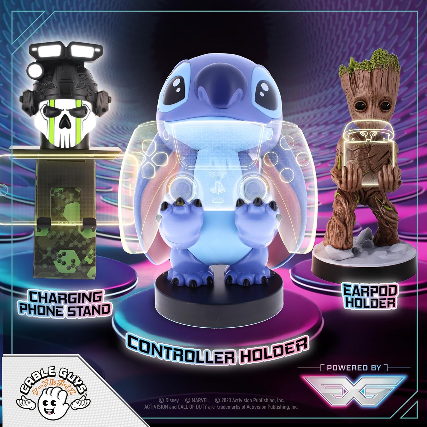 Cable Guys - Disney Stitch Gaming Accessories Holder & Phone Holder for Most Controller (Xbox, Play Station, Nintendo Switch) & Phone