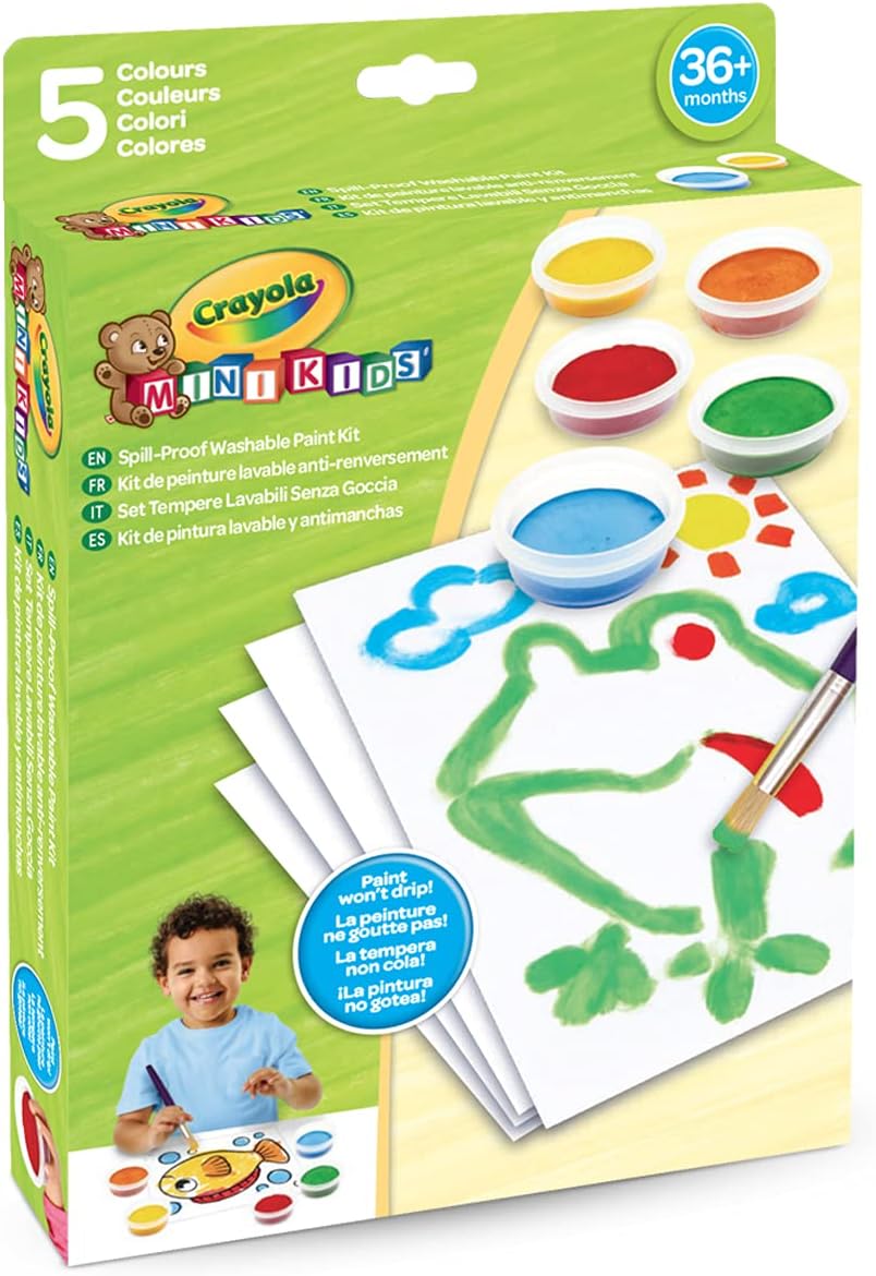 Crayola Mini Kids, Spill Proof Paint Set, Washable Paint for Kids, Age 36m+ 81-1483