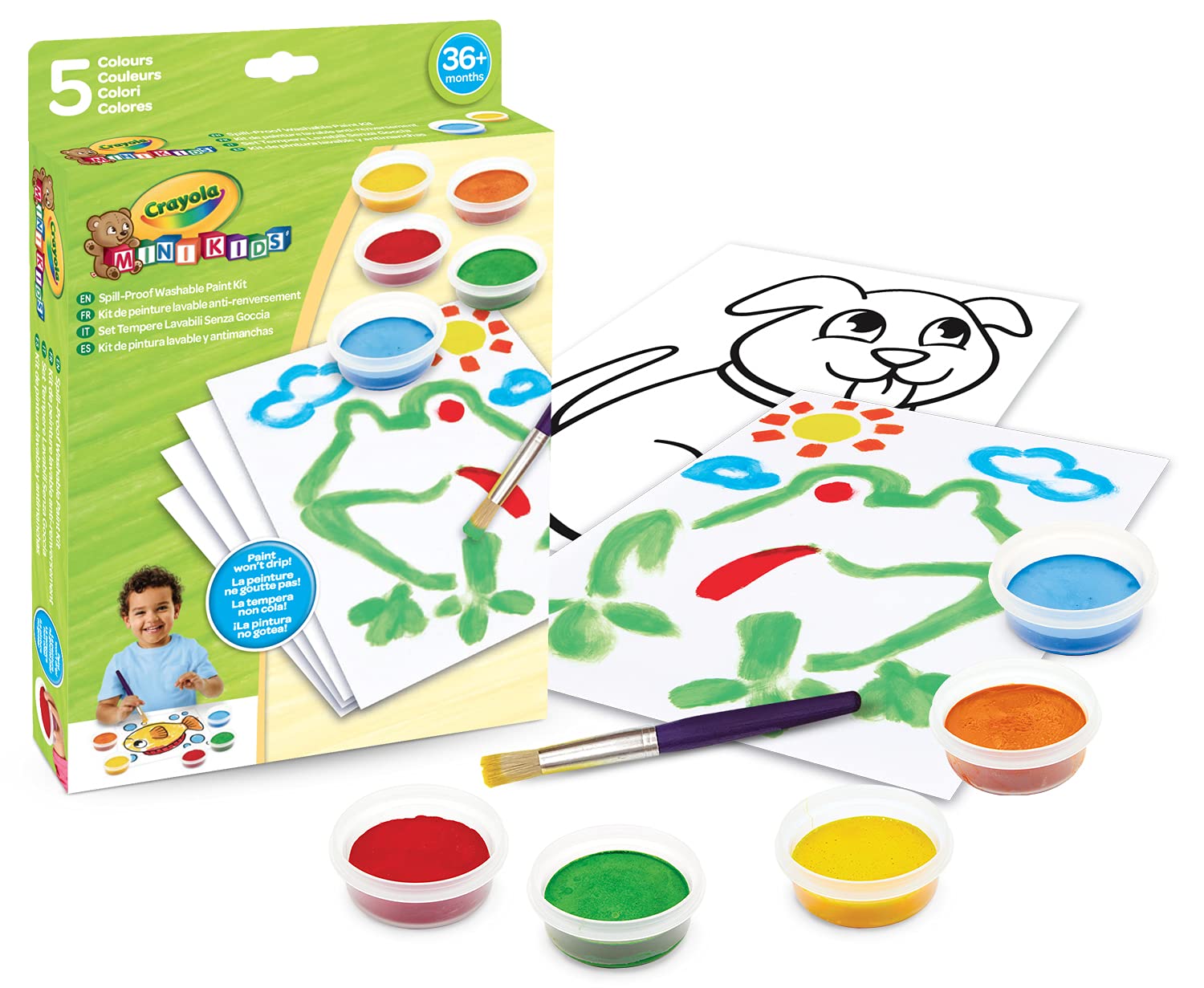 Crayola Mini Kids, Spill Proof Paint Set, Washable Paint for Kids, Age 36m+ 81-1483