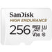 SanDisk High Endurance microSDXC Speicherkarte 256 GB + Adapter (Für Dash-Cams und private Überwachungskameras, 100 MB/s Lesen, V30 für Full-HD und 4K-Videos
