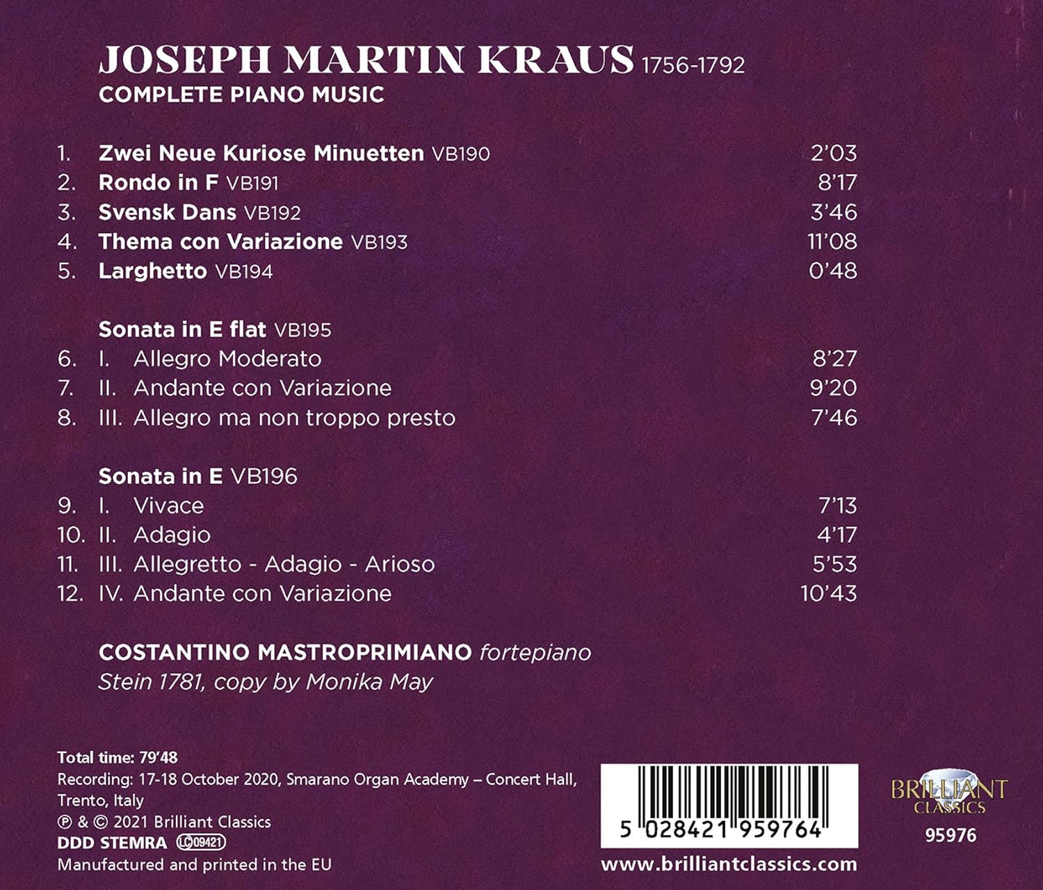 Kraus: Complete Piano Music