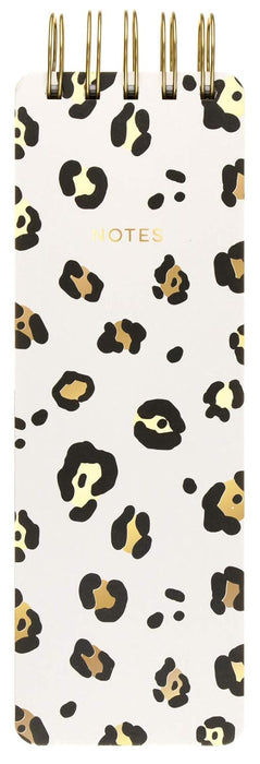 Eccolo Spiral Memo List Pad, Sturdy Covers, 3x8.5", 300 Pages, Leopard