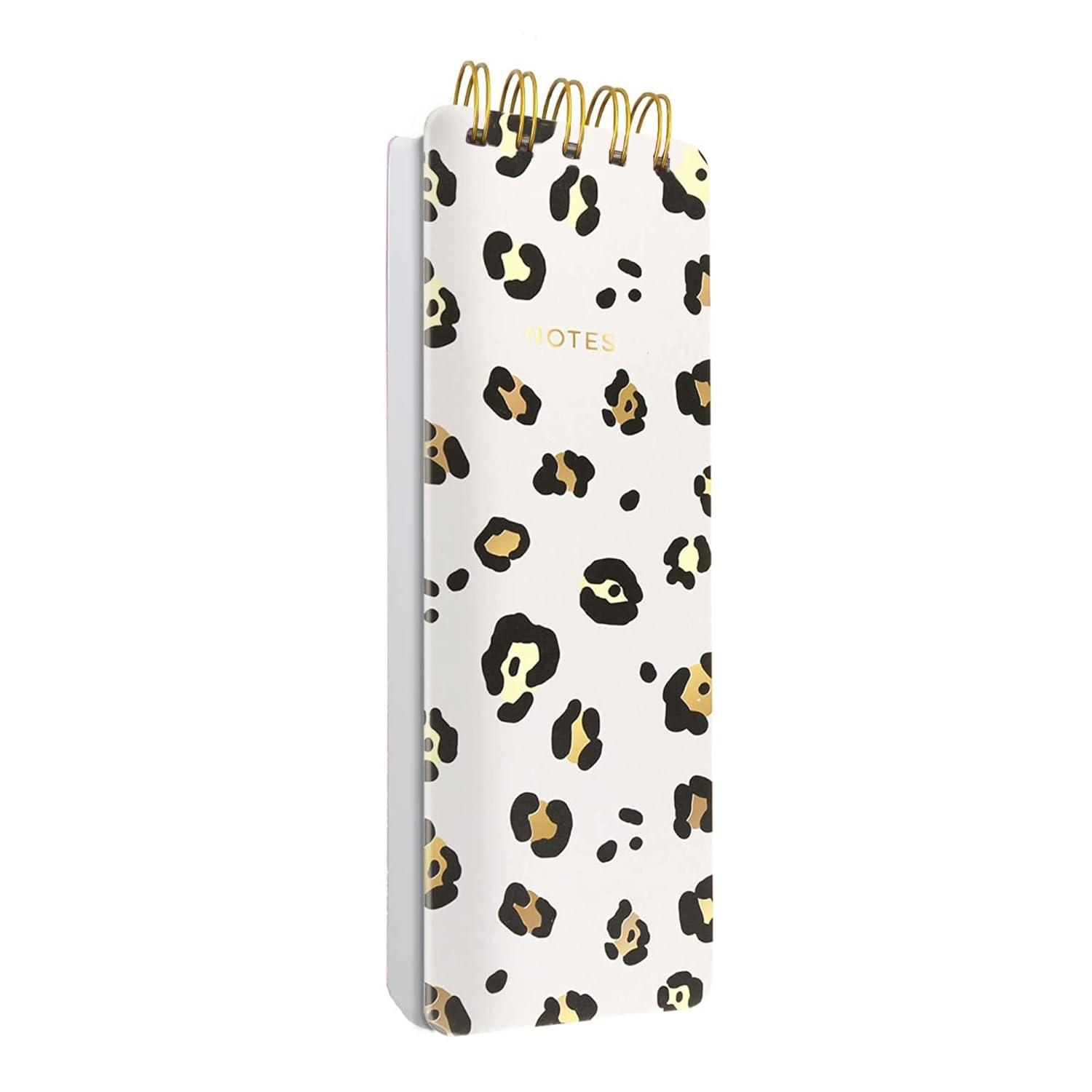 Eccolo Spiral Memo List Pad, Sturdy Covers, 3x8.5", 300 Pages, Leopard