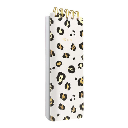 Eccolo Spiral Memo List Pad, Sturdy Covers, 3x8.5", 300 Pages, Leopard