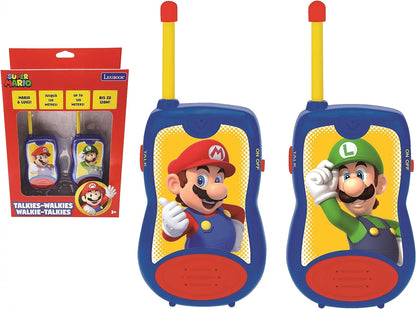LEXIBOOK TW12NI Brothers Nintendo Super Mario Walkie-talkies, Communication Game for Children/Boys, Belt Clip for Transport, Battery, Blue/Red