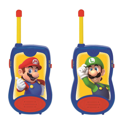 LEXIBOOK TW12NI Brothers Nintendo Super Mario Walkie-talkies, Communication Game for Children/Boys, Belt Clip for Transport, Battery, Blue/Red