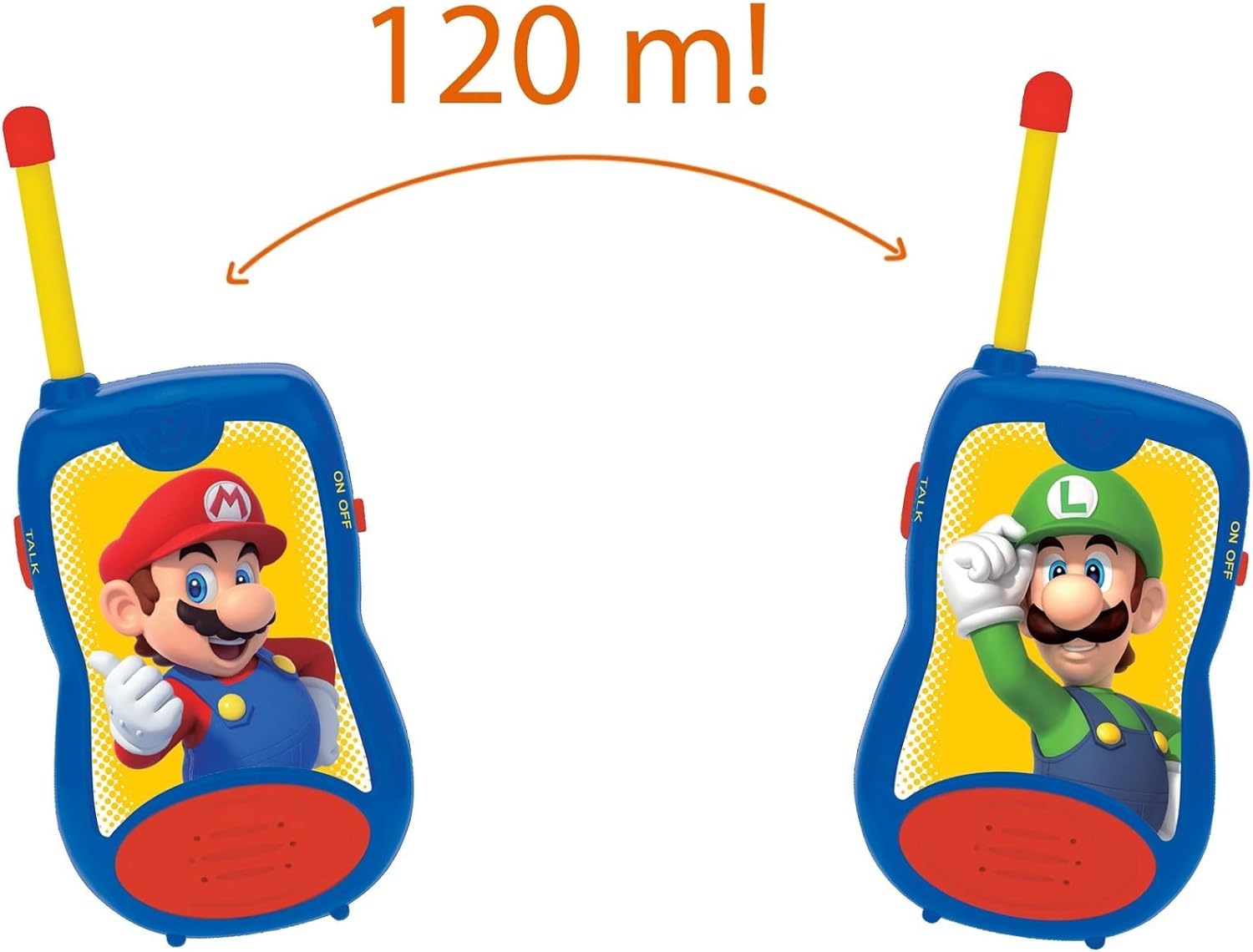LEXIBOOK TW12NI Brothers Nintendo Super Mario Walkie-talkies, Communication Game for Children/Boys, Belt Clip for Transport, Battery, Blue/Red