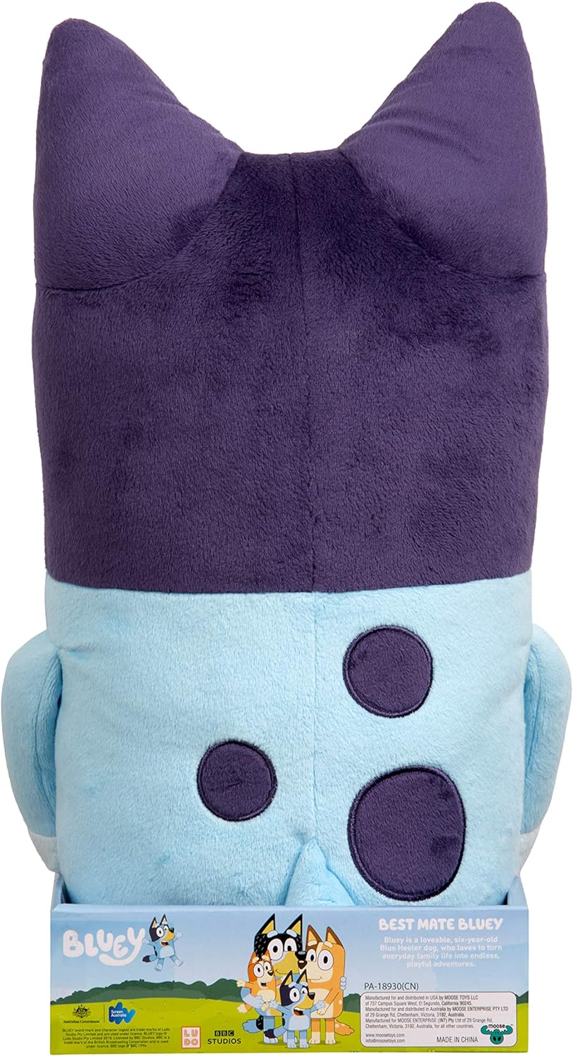 Bluey 18" Stuffed Animal - Playtime & Naptime Companion, Jumbo Size, Soft Deluxe Materials - Huggable Cuddles Best Friend (13010