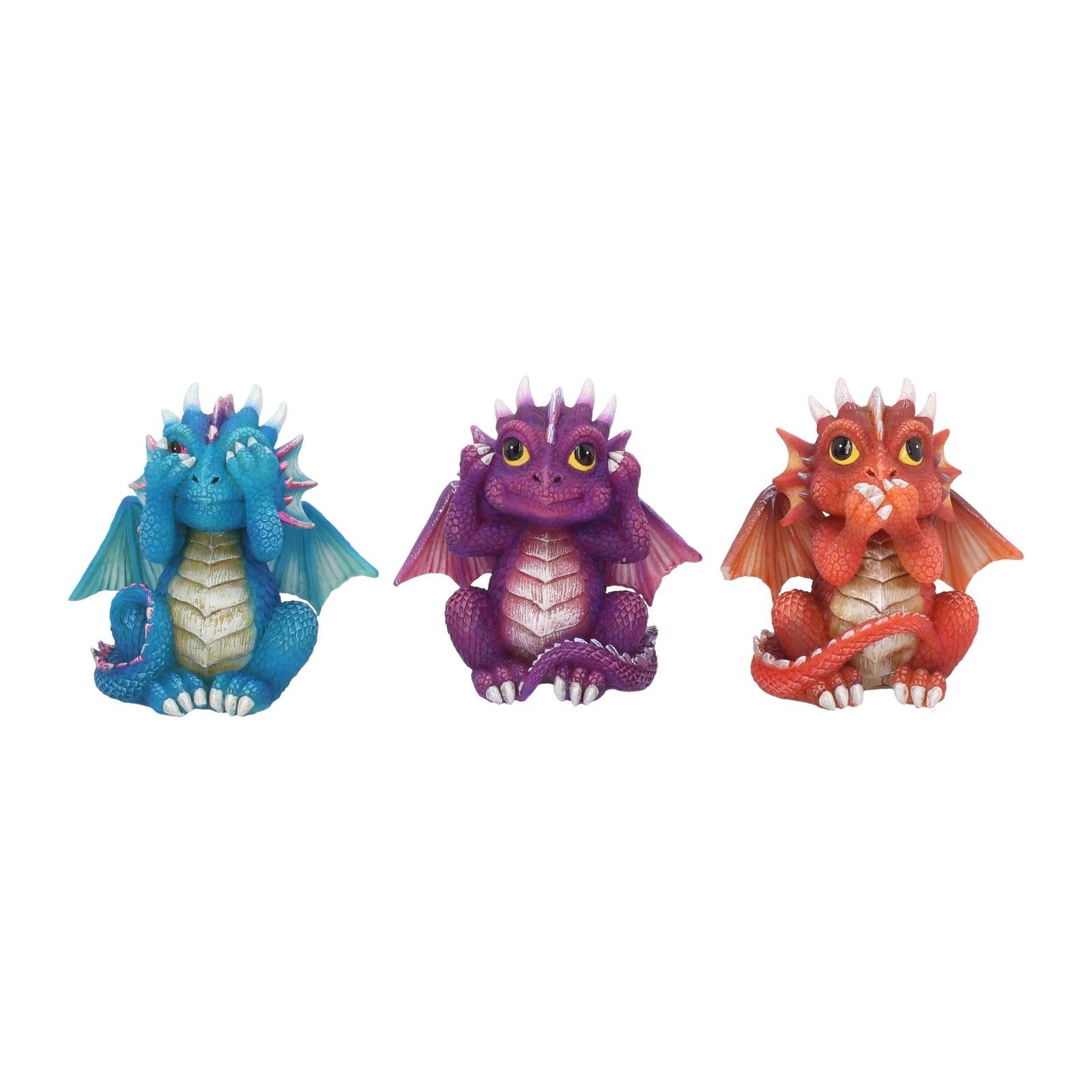 Nemesis Now B3756K8 Three Wise Dragonlings Figurine 8.5cm Red, Resin