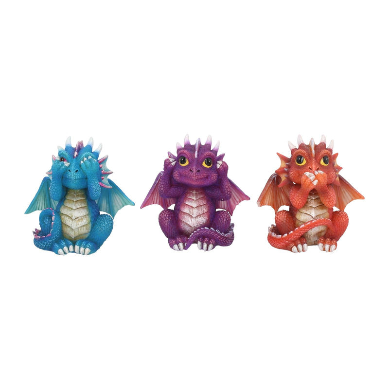 Nemesis Now B3756K8 Three Wise Dragonlings Figurine 8.5cm Red, Resin