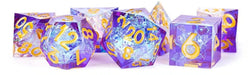 FanRoll by Metallic Dice Games Handcrafted Sharp Edge Resin DND Dice Set: Royal Geode, Role Playing Game Dice for Dungeons and Dragons