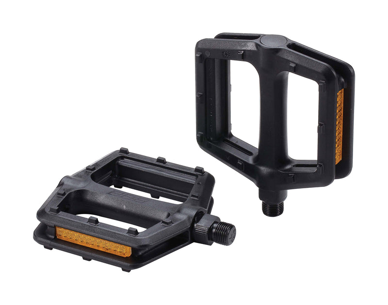 BBB Cycling Mountain Bike Pedals Flat 9/16" Aluminium CrMo Anti-Slip Durable for MTB Electric Bike and E-MTB TrailRide BPD-35, Black, 290g