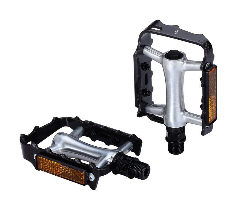 BBB Cycling Classic Flat Bike Pedals 9/16" Aluminium CrMo Durable Bearings Anti-Slip for Urban Bikes ClassicRide BPD-17