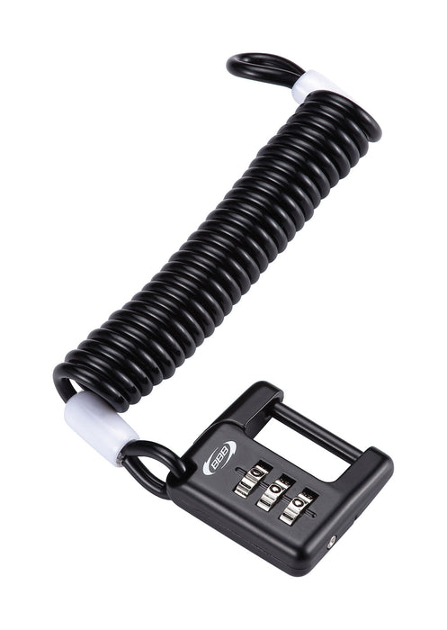 BBB Cycling, MiniSafe Combination Coil Cable Bike Lock with Code for Road, Mountain and Urban Bikes, Outdoor, Waterproof, Small, Compact, BBL-52, 120 cm