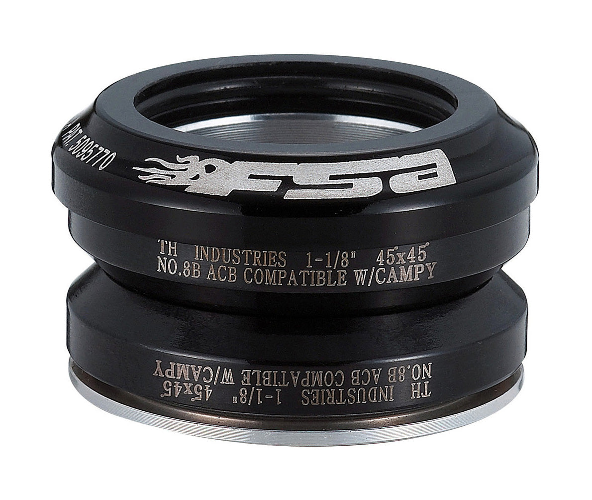 FSA Unisex's Impact BMX Gyro Compatible Integrated Headset, Black, 1.1/8-Inch