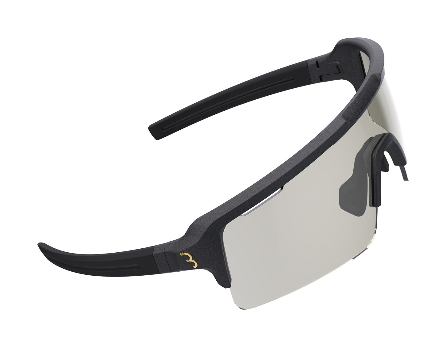 BBB Cycling Fuse PH Photochromic Cycling Glasses for Men and Women | Anti Fog MTB and Road Cycling Glasses with 100% UV Protection| Adjustable Rubber Nose Bridge | Matt-black | BSG-65PH