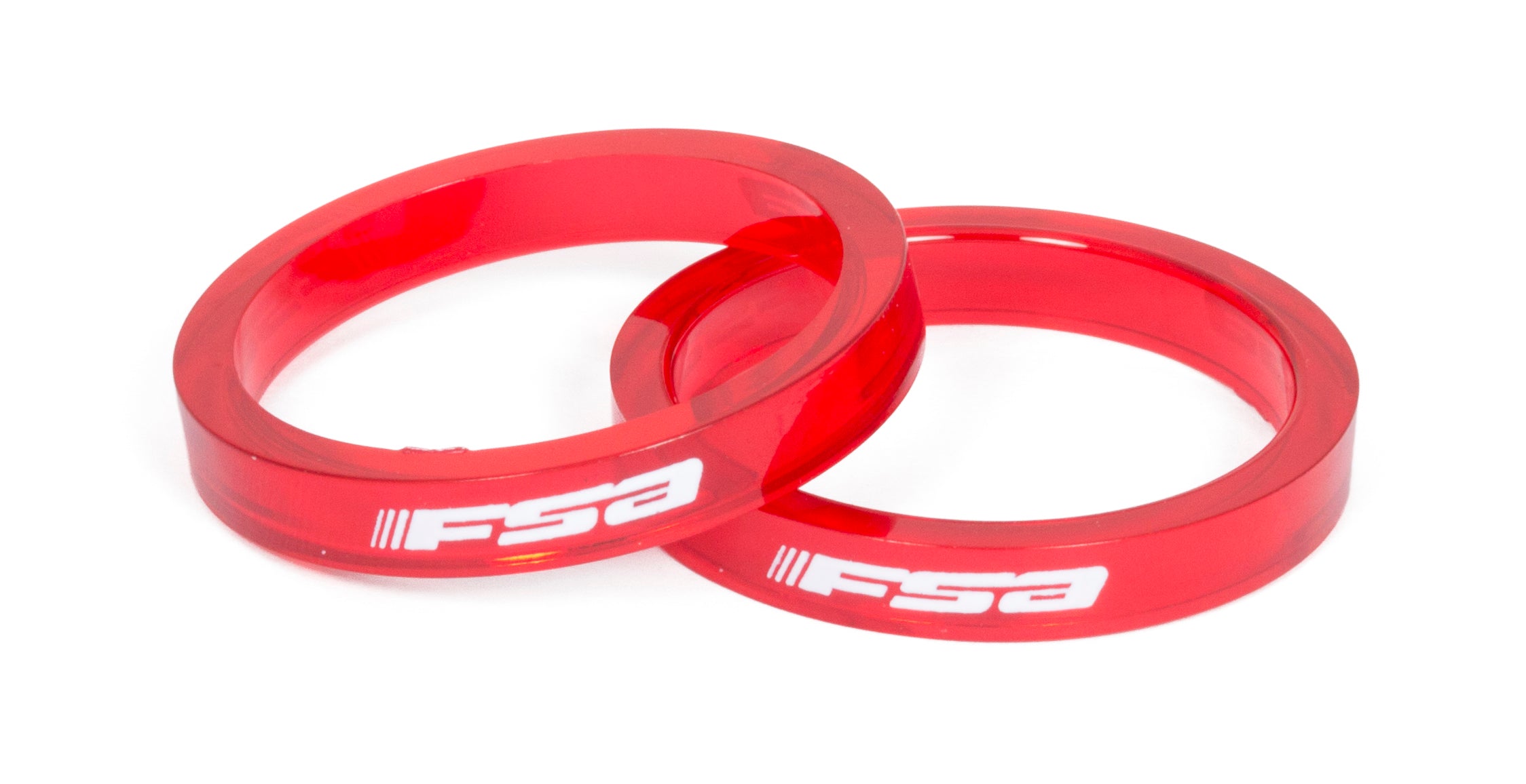 FSA Polycarbonate Headset Spacer (1.1/8, 5mm, Red, Ã—10)