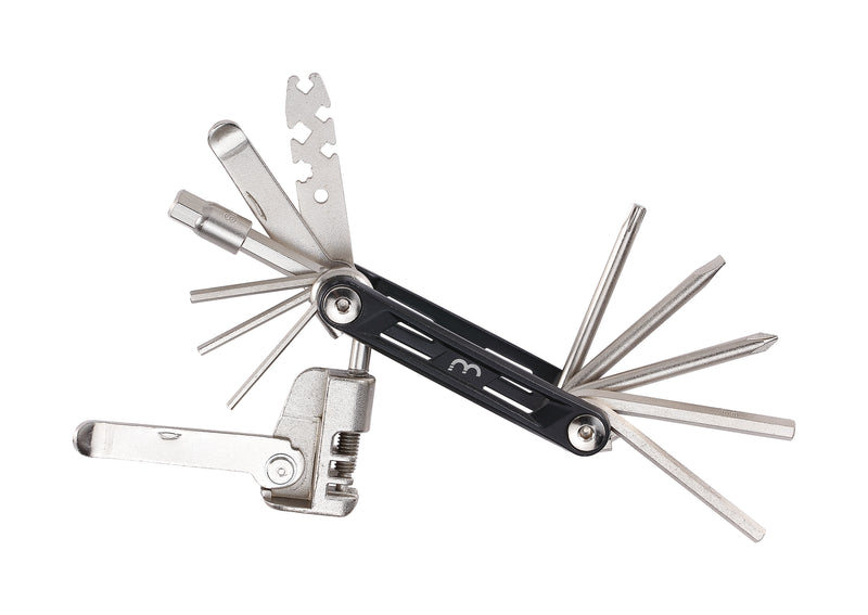 BBB Cycling 18-in-1 Kit di attrezzi per la riparazione di biciclette in alluminio multifunzionale, pieghevole - Modello MaxiFold grande BTL-141L