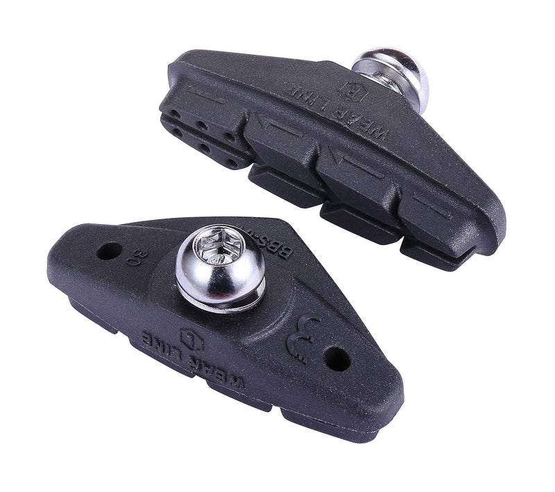 BBB Cycling Rim Brake Pads Optimal Performance In All Weather Conditions Shimano Compatible Anti-Squeal Design Optimal Gripping Power RoadStop Deluxe BBS-01D