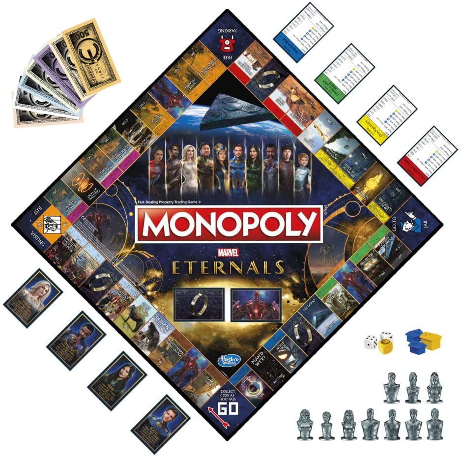 Monopoly: Marvel Studios' Eternals Edition Board Game for Marvel Fans, Kids Ages 8 and Up Monopoly Eternals