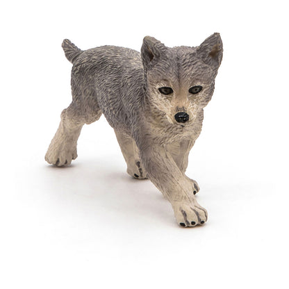 PAPO Wild Animal Kingdom Wolf Cub Toy Figure, Grey (50162)
