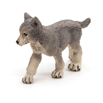 PAPO Wild Animal Kingdom Wolf Cub Toy Figure, Grey (50162)