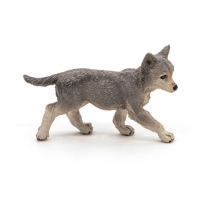 PAPO Wild Animal Kingdom Wolf Cub Toy Figure, Grey (50162)