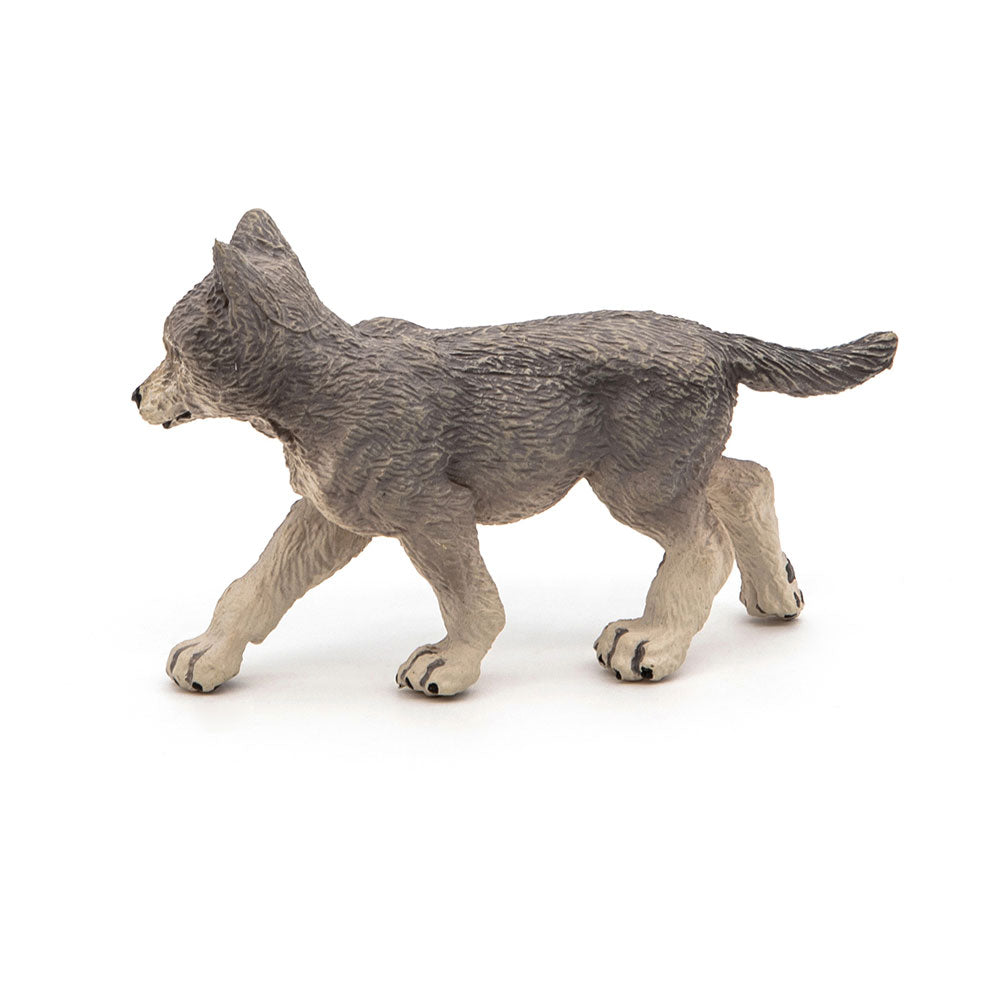 PAPO Wild Animal Kingdom Wolf Cub Toy Figure, Grey (50162)