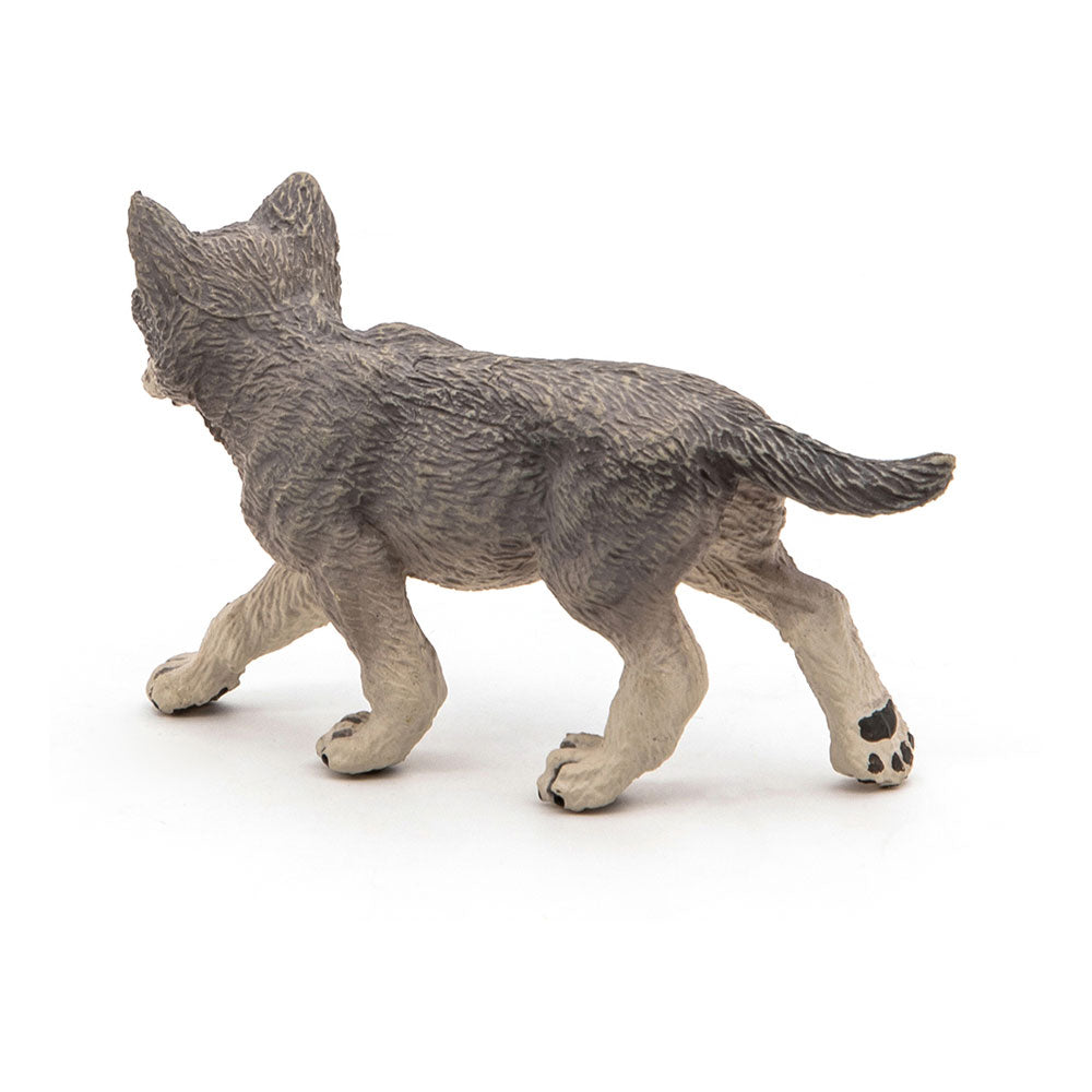 PAPO Wild Animal Kingdom Wolf Cub Toy Figure, Grey (50162)