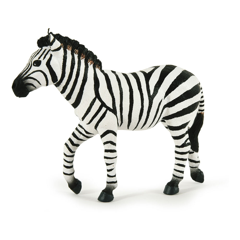 PAPO Wild Animal Kingdom Male Zebra Toy Figure, White/Black (50249)