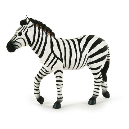PAPO Wild Animal Kingdom Male Zebra Toy Figure, White/Black (50249)