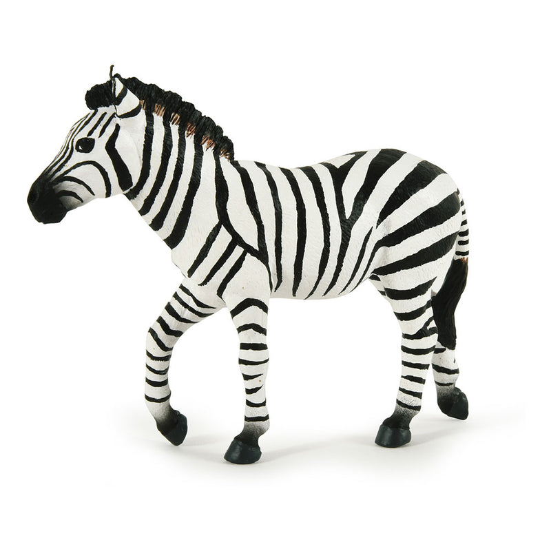 PAPO Wild Animal Kingdom Male Zebra Toy Figure, White/Black (50249)