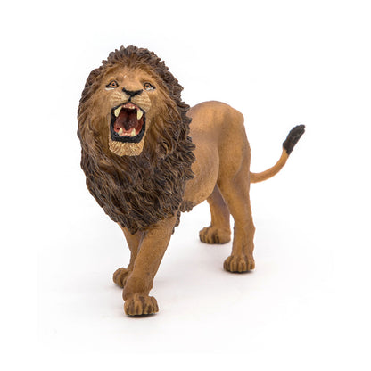 PAPO Wild Animal Kingdom Roaring Lion Toy Figure, Tan/Brown (50157)