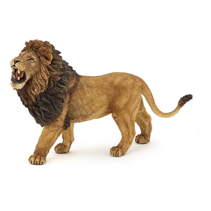 PAPO Wild Animal Kingdom Roaring Lion Toy Figure, Tan/Brown (50157)