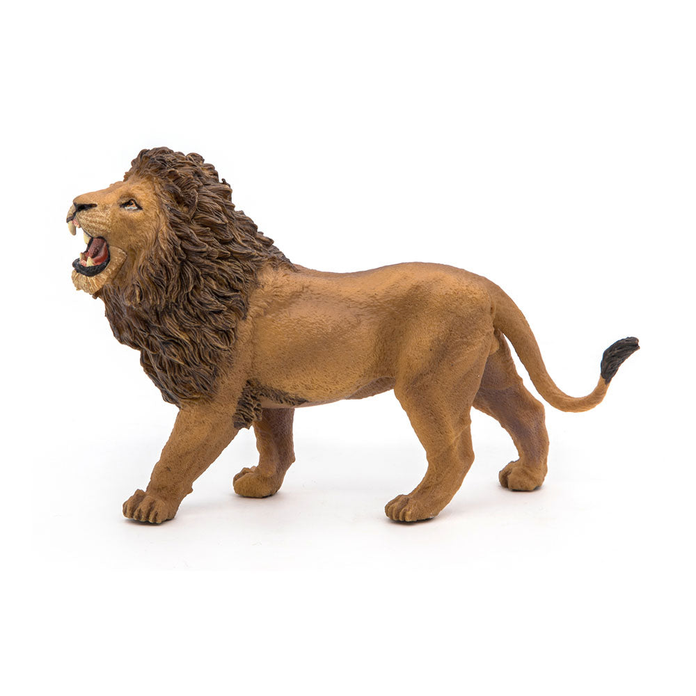 PAPO Wild Animal Kingdom Roaring Lion Toy Figure, Tan/Brown (50157)